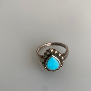 Silver turquoise ring.